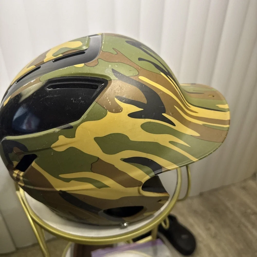 Adidas Green Camo Tee Ball Batting Helmet Kids Youth 6 3/8-7 3/8 Baseball Helmet